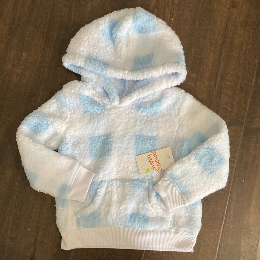 Toddler Cozy White/Blue Hoodies - Size 2T